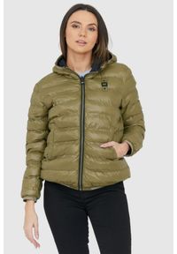 Blauer USA - BLAUER Czarno-zielona damska dwustronna kurtka Stella reversible down jacket, Rozmiar L. Kolor: zielony