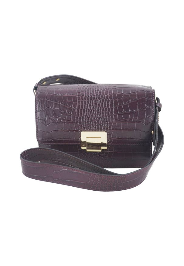 Barberinis - Wężowa listonoszka skórzana BARBERINI'S bordowa 747-5. Kolor: czerwony. Sezon: jesień, lato. Materiał: skórzane. Styl: casual, elegancki, klasyczny. Rodzaj torebki: na ramię