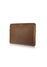 Skórzany pokrowiec etui na laptopa 13 cali Solier SA23 brązowy. Kolor: brązowy. Materiał: skóra. Wzór: paski. Styl: elegancki