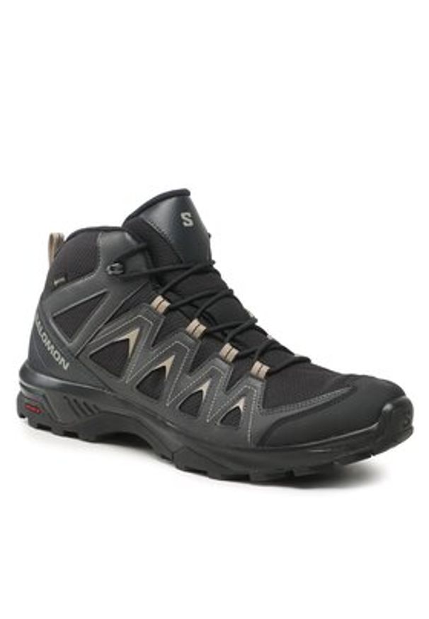 salomon - Salomon Trekkingi X Braze Mid GORE-TEX L47174800 Czarny. Kolor: czarny. Materiał: skóra. Technologia: Gore-Tex. Sport: turystyka piesza