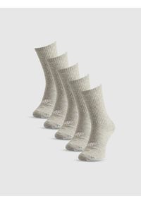 4f - 4F Skarpetki długie (5-pack) damskie - szare 39-42. Kolor: szary. Materiał: dzianina, bawełna #1