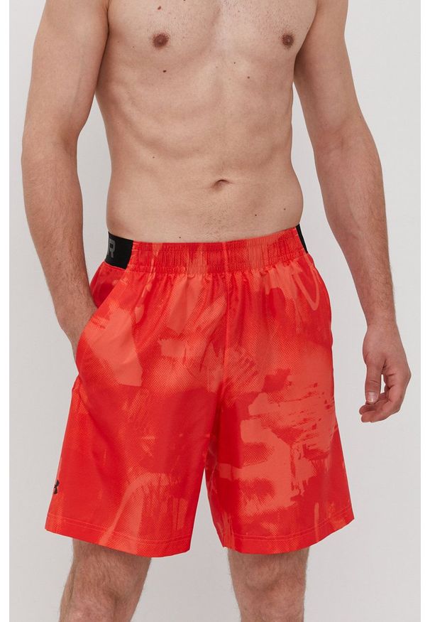 Under Armour - Szorty. Okazja: na co dzień. Kolor: czerwony. Materiał: tkanina. Styl: casual
