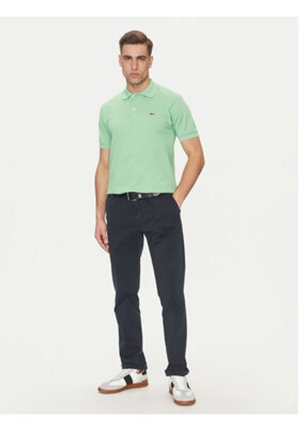 Lacoste Polo L1212 Zielony Regular Fit. Typ kołnierza: polo. Kolor: zielony. Materiał: bawełna