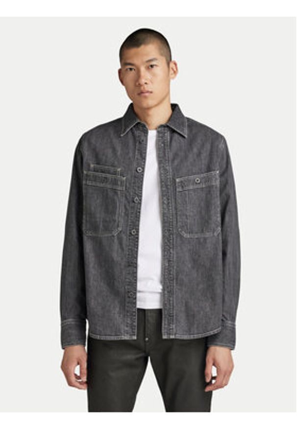 G-Star RAW - G-Star Raw Koszula jeansowa Nimes D23009-D540 Szary Regular Fit. Kolor: szary. Materiał: bawełna
