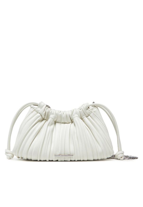 Calvin Klein Torebka Drawstring Plisse Conv Mini Cb P LV04F3077G Biały. Kolor: biały. Materiał: skórzane
