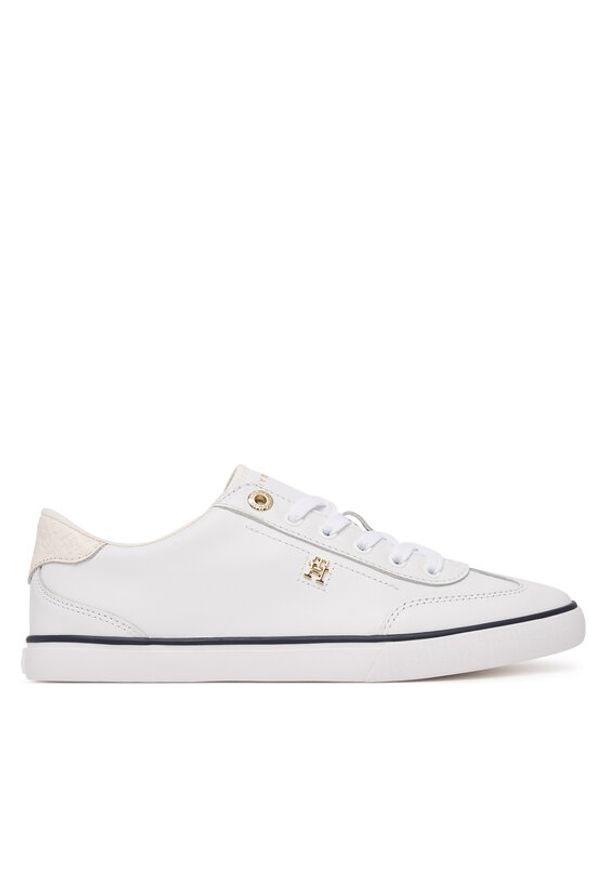 TOMMY HILFIGER - Tommy Hilfiger Sneakersy Th Chic Low Profile Vulc FW0FW09104 Biały. Kolor: biały. Materiał: skóra