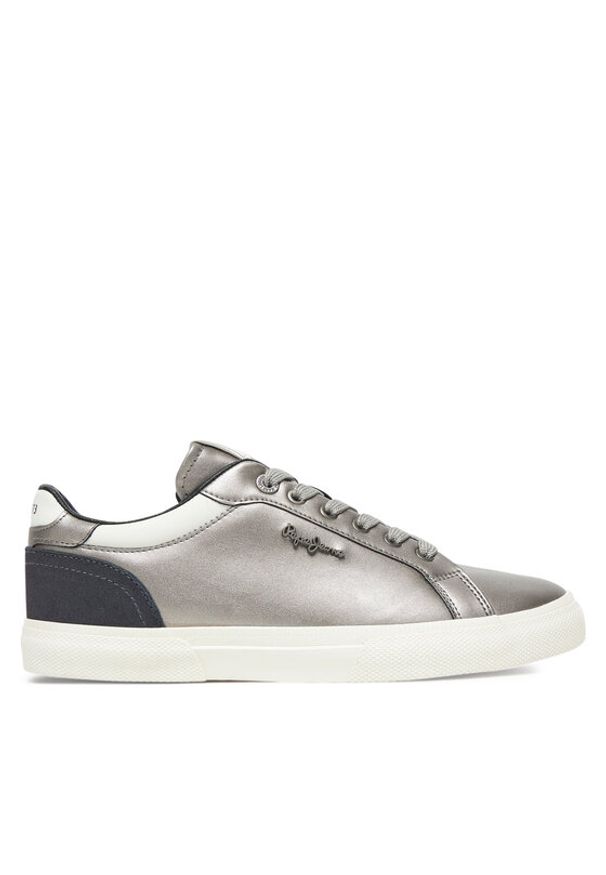 Pepe Jeans Sneakersy Kenton Glam W PLS300005 Srebrny. Kolor: srebrny. Materiał: skóra