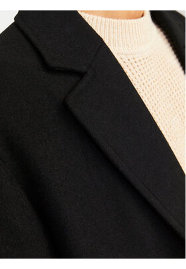 Jack & Jones Płaszcz wełniany Harris 12263845 Czarny Regular Fit. Kolor: czarny. Materiał: syntetyk