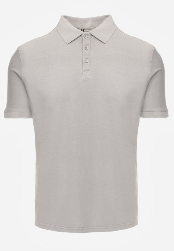 Born2be - Szara Gładka Koszulka Polo o Klasycznym Kroju Sinopea. Okazja: na co dzień, do pracy, na spotkanie biznesowe. Typ kołnierza: polo. Kolor: szary. Materiał: jeans. Wzór: gładki. Styl: klasyczny