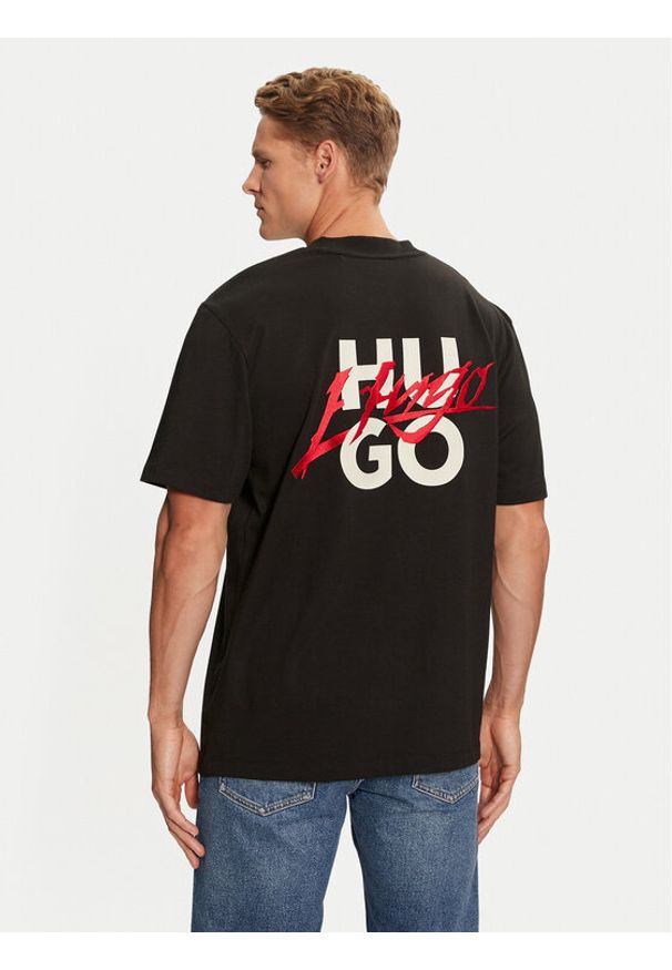 Hugo T-Shirt Dlogotee 50527926 Czarny Relaxed Fit. Kolor: czarny. Materiał: bawełna