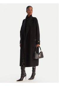 Elisabetta Franchi Płaszcz wełniany CP-68D-56E2-V820 Czarny Regular Fit. Kolor: czarny. Materiał: wełna #6
