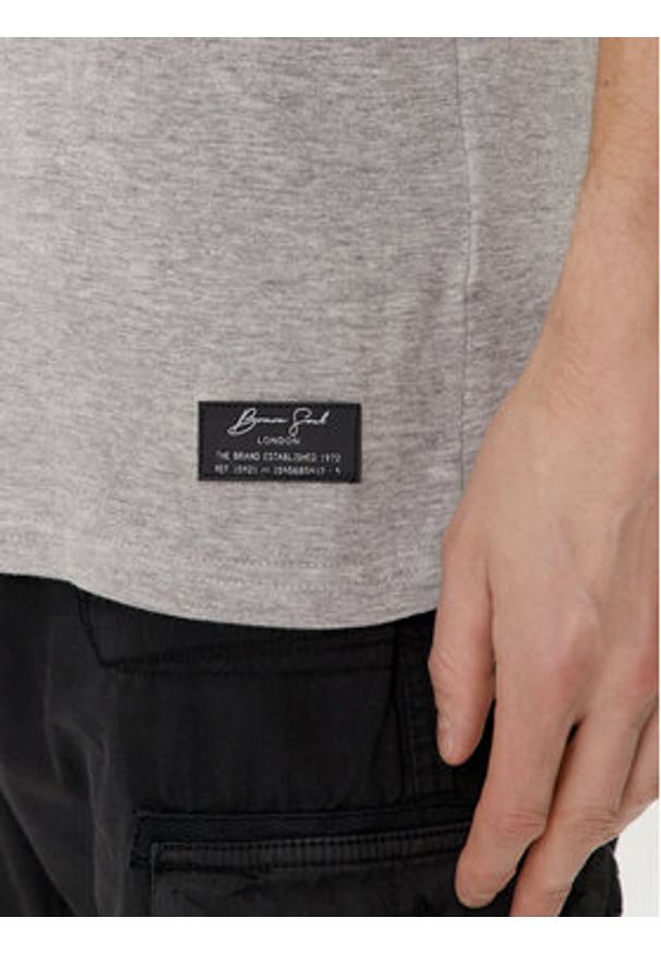 Brave Soul T-Shirt MTS-149TAKEAWAY Szary Straight Fit. Kolor: szary. Materiał: bawełna