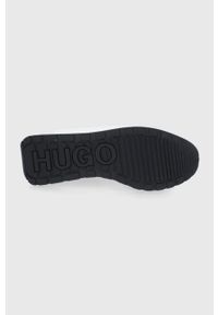 Hugo Buty Icelin kolor biały na płaskiej podeszwie. Nosek buta: okrągły. Zapięcie: sznurówki. Kolor: biały. Materiał: guma. Obcas: na płaskiej podeszwie