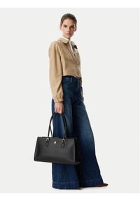 TOMMY HILFIGER - Tommy Hilfiger Torebka Th Grace Satchel AW0AW18750 Czarny. Kolor: czarny. Materiał: skórzane #1