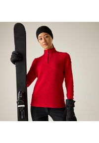 DARE 2B - Bluza damska z suwakiem 1/4 Glamourize III Dare 2b. Kolor: czerwony. Materiał: dzianina, żakard. Sezon: zima. Sport: narciarstwo #1