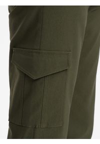 Ombre Clothing - Spodnie męskie materiałowe REGULAR z kieszeniami cargo - ciemnooliwkowe V1 OM-PACG-0178 - XXL. Kolor: oliwkowy. Materiał: materiał #4