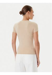 Guess T-Shirt W5YI13 J1314 Beżowy Regular Fit. Kolor: beżowy. Materiał: bawełna #4