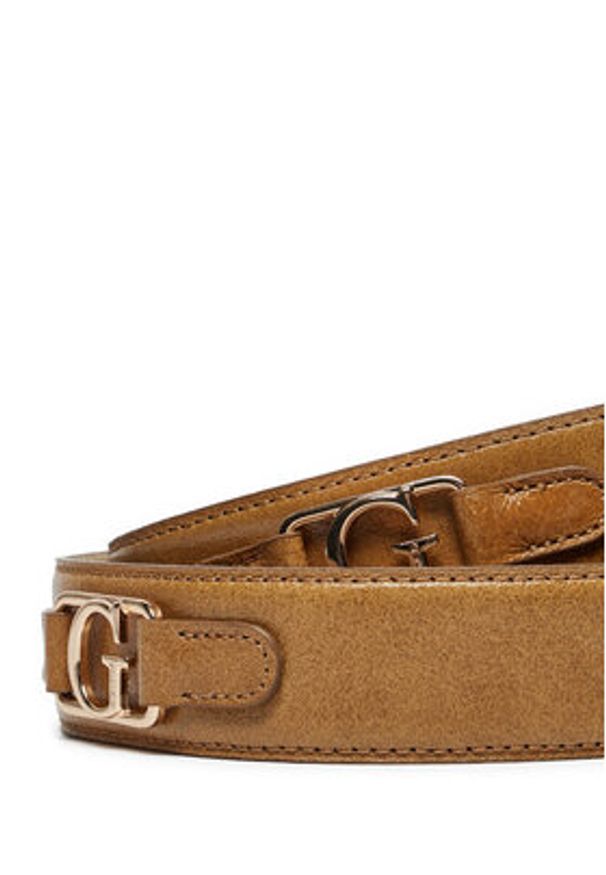 Guess Pasek Damski BW9175 P4435 Beżowy. Kolor: beżowy. Materiał: skóra