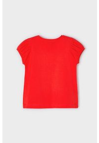 Mayoral T-shirt bawełniany dziecięcy kolor czerwony. Okazja: na co dzień. Kolor: czerwony. Materiał: bawełna. Styl: casual #4