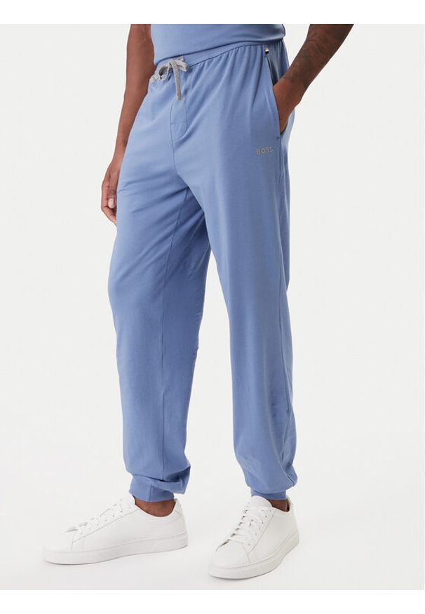 BOSS Spodnie dresowe Mix&Match 50515305 Błękitny Regular Fit. Kolor: niebieski. Materiał: bawełna
