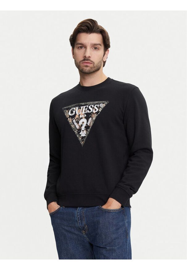 Guess Bluza M5YQ05 K68I4 Czarny Regular Fit. Kolor: czarny. Materiał: bawełna