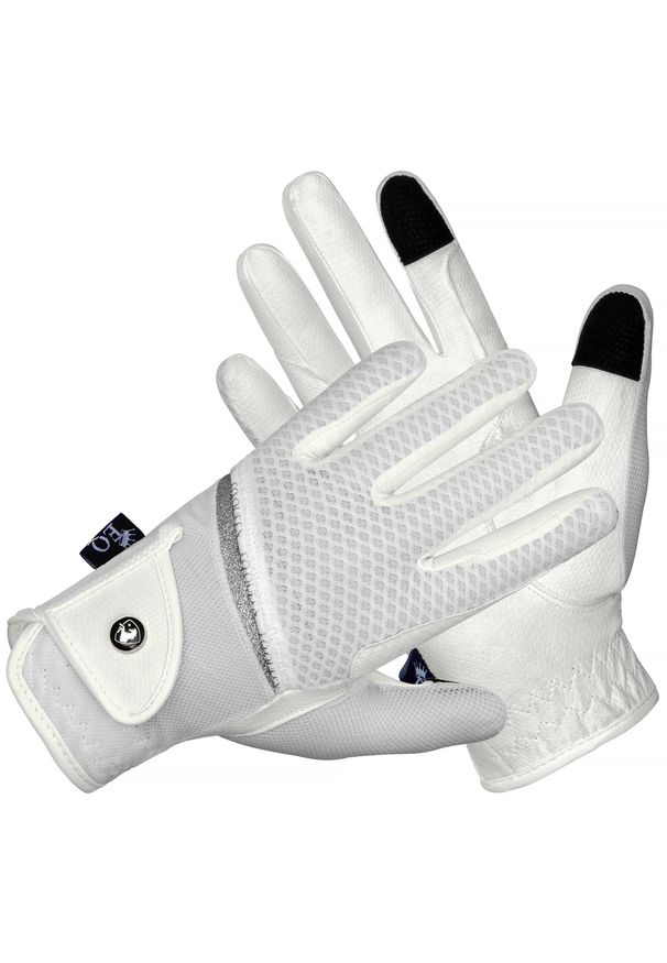 EQUESTRIAN QUEEN - Rękawiczki jeździeckie Equestrian Queen Savaii siateczkowe. Kolor: biały. Sport: jeździectwo