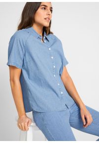 Koszula dżinsowa z krótkim rękawem bonprix jasnoniebieski. Kolor: niebieski. Długość rękawa: krótki rękaw. Długość: krótkie #4