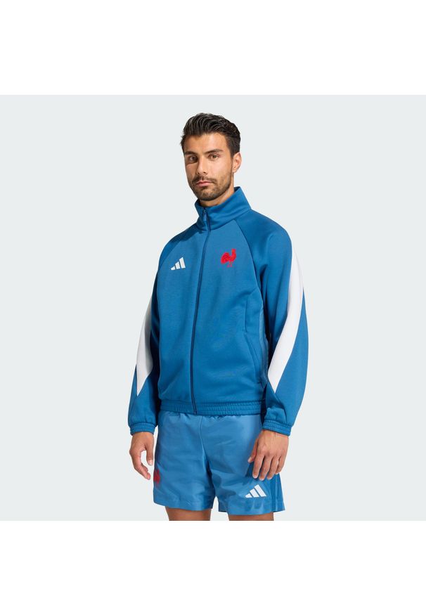 Adidas - Bluza Dresowa Ffr. Kolor: niebieski. Materiał: dresówka. Sport: piłka nożna