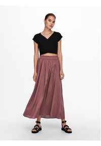 only - ONLY Spódnica maxi Venedig 15164606 Różowy Regular Fit. Kolor: różowy. Materiał: wiskoza