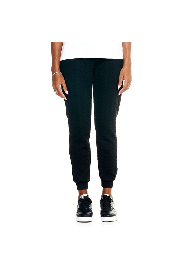 LEONE 1947 APPAREL - Szare, plecione spodnie damskie Leone. Kolor: czarny. Materiał: tkanina. Sport: fitness