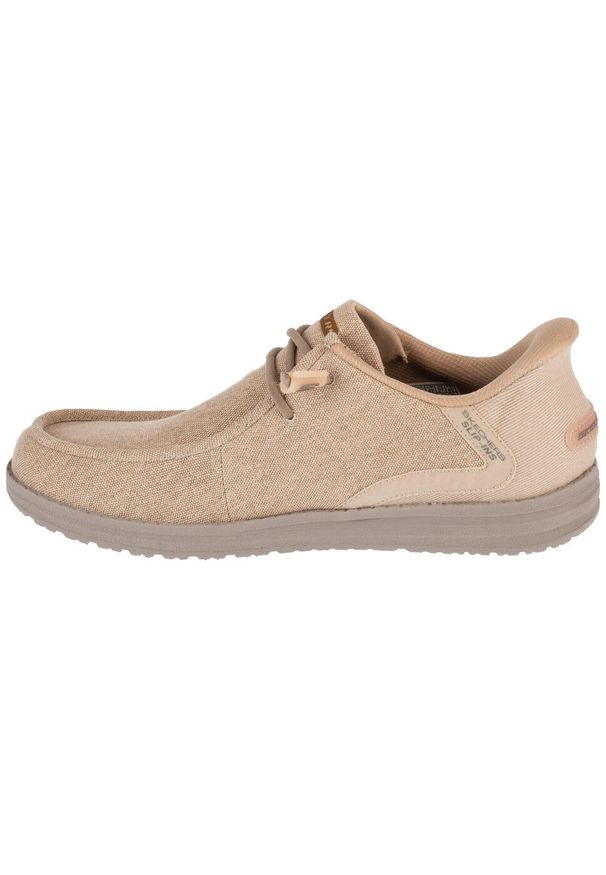 skechers - Buty sportowe Sneakersy męskie, Slip-Ins: Melson - Coronado. Kolor: beżowy. Materiał: materiał. Sport: turystyka piesza