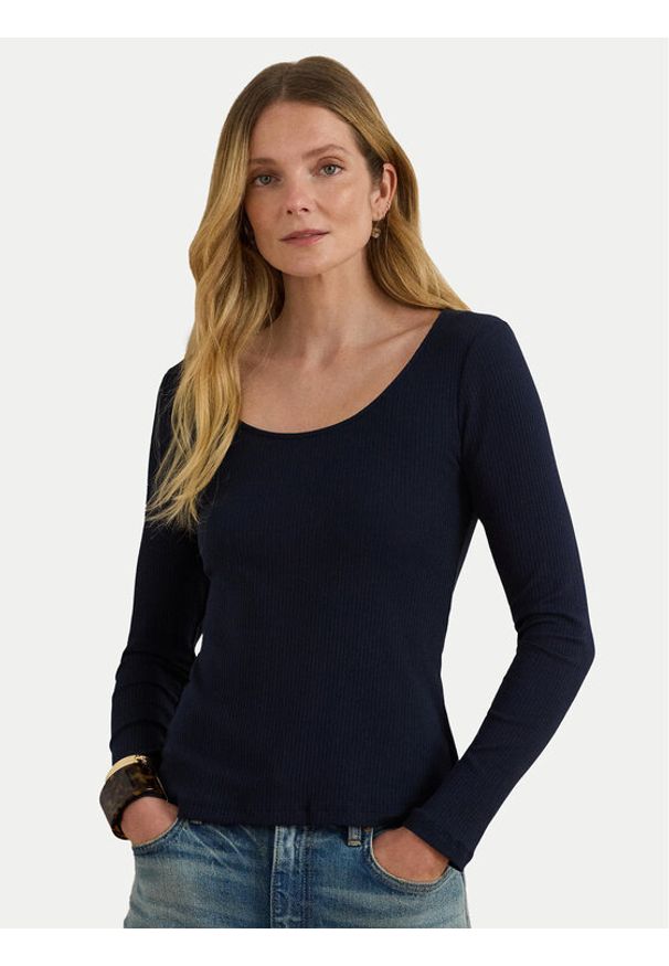 Lauren Ralph Lauren - LAUREN RALPH LAUREN Bluzka 200980145002 Granatowy Slim Fit. Kolor: niebieski