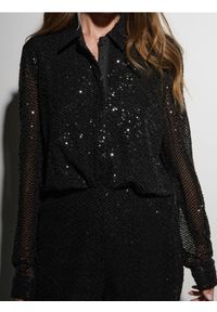 Sinsay - Koszula z połyskującymi cekinami - czarny. Kolor: czarny #1