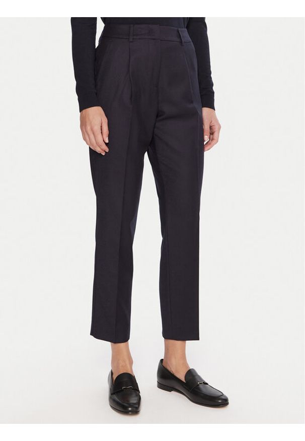 Weekend Max Mara Spodnie materiałowe Caldaia 2525136152 Granatowy Regular Fit. Kolor: niebieski. Materiał: wełna