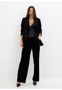 bonprix - Spodnie z miękkiego aksamitu. Kolor: czarny #2