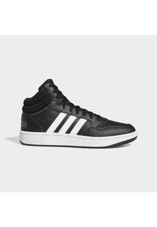 Buty do koszykówki dla dorosłych Adidas Hoops 3.0 Mid Lifestyle Basketball. Kolor: czarny, biały, szary, wielokolorowy. Materiał: skóra, syntetyk, guma. Sport: koszykówka