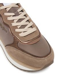 Pepe Jeans Sneakersy Rusper Glam W PLS600008 Brązowy. Kolor: brązowy. Materiał: materiał