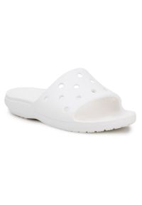 Klapki Crocs Classic Slide W 206121-100 białe. Okazja: na plażę. Kolor: biały. Materiał: syntetyk, materiał