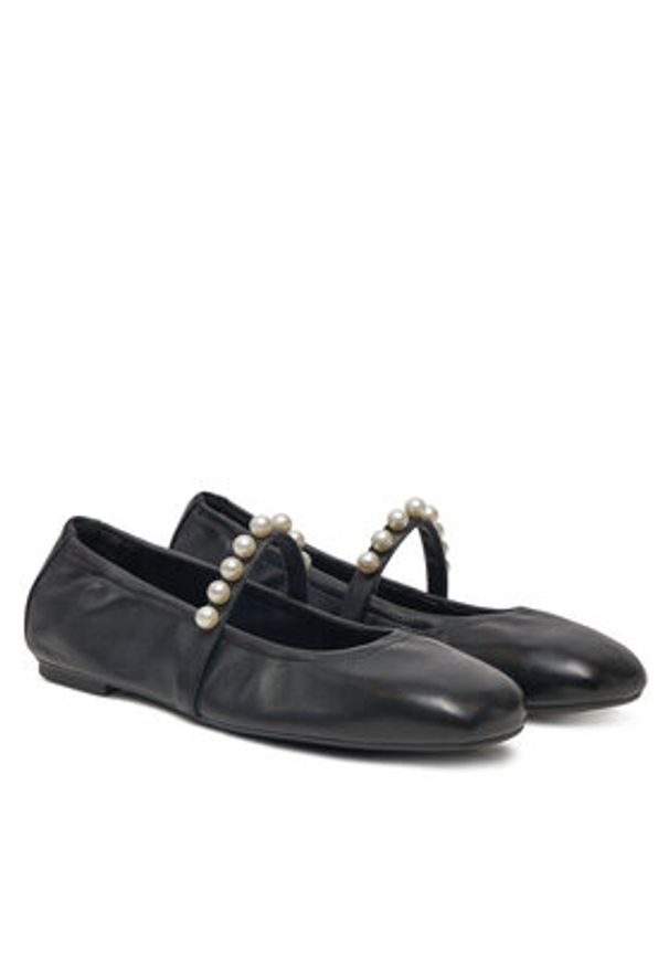 Stuart Weitzman Baleriny Goldie Ballet Flat SF896 Czarny. Kolor: czarny. Materiał: skóra