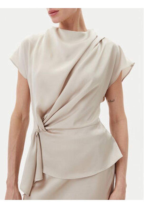 Bruuns Bazaar Bluzka Acacia BBW4427 Beżowy Regular Fit. Kolor: beżowy. Materiał: syntetyk