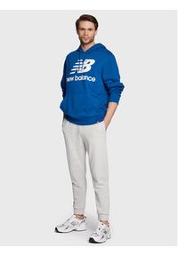 New Balance Bluza Essentials Stacked Logo MT03558 Niebieski Relaxed Fit. Kolor: niebieski. Materiał: bawełna