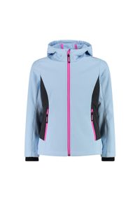Kurtka softshell dziewczęca CMP Astralix. Kolor: szary, niebieski, wielokolorowy, czarny. Materiał: softshell. Sport: turystyka piesza #1