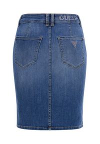 Guess Spódnica jeansowa Iolonda W3GD39 D4K96 Granatowy Slim Fit. Kolor: niebieski. Materiał: jeans, bawełna