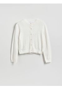 Reserved - Kardigan z domieszką wełny - złamana biel. Materiał: wełna #1