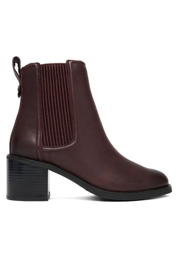 Clarks Botki Chamberly Top 26182864 Bordowy. Kolor: czerwony. Materiał: skóra