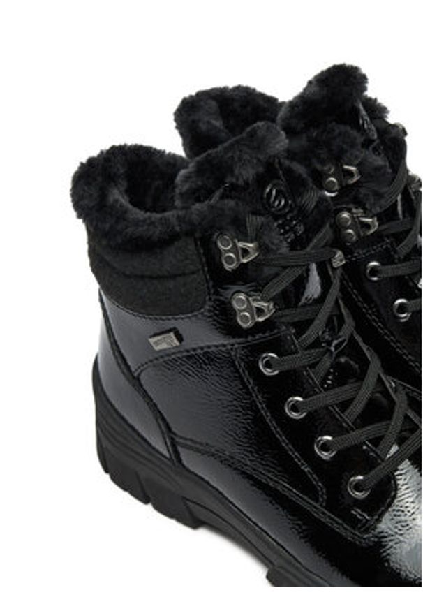 Remonte Trzewiki D0E71-02 Czarny. Kolor: czarny. Materiał: lakier, skóra