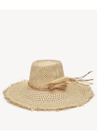 RUSLAN BAGINSKIY - Jasny słomiany kapelusz. Kolor: beżowy. Wzór: aplikacja #4