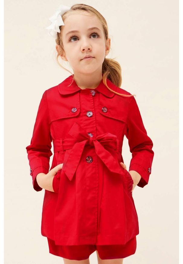 Mayoral płaszcz dziecięcy kolor czerwony. Okazja: na co dzień. Kolor: czerwony. Styl: casual