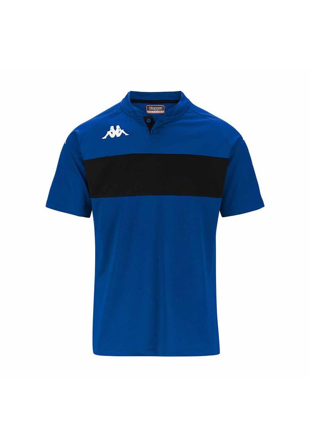 Polo Kappa Dalto. Typ kołnierza: polo. Kolor: niebieski, wielokolorowy, czarny. Sport: piłka nożna