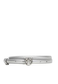 Pinko - PINKO Pasek Damski Love Berry H1 Belt AI 25-26 PLT01 102148 A0F1 Srebrny. Kolor: srebrny. Materiał: skóra